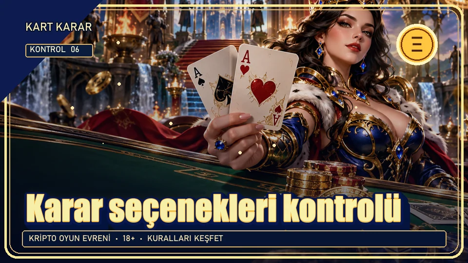 Karar seçenekleri için kripto temalı kontrol görseli