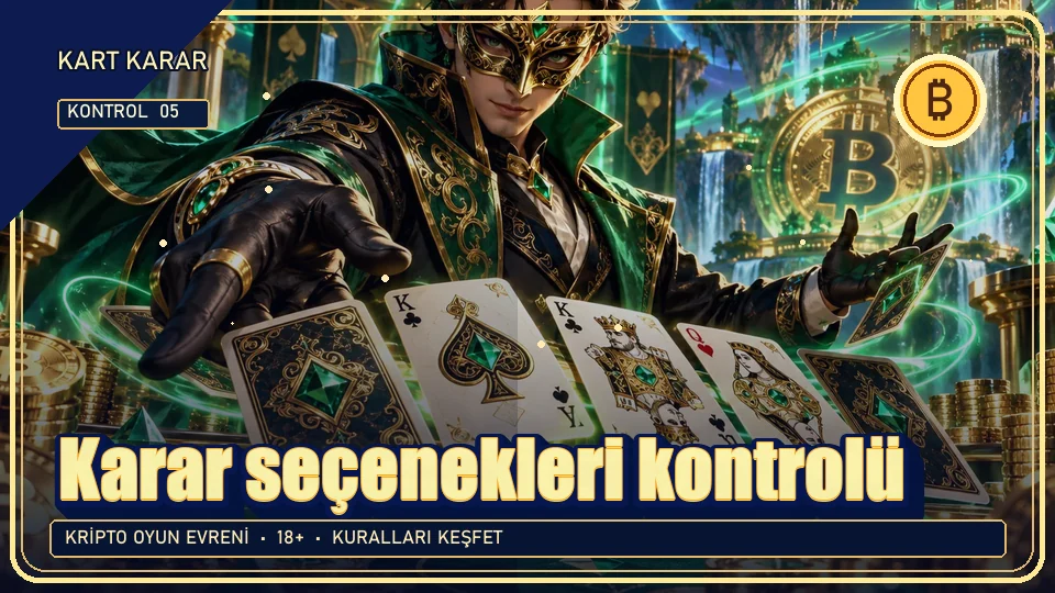 Karar seçenekleri için kripto temalı kontrol görseli