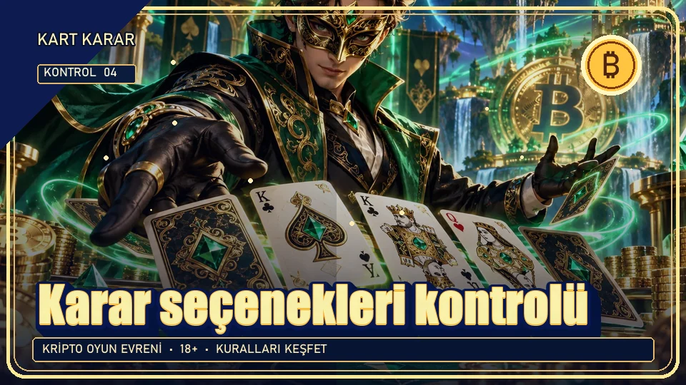 Karar seçenekleri için kripto temalı kontrol görseli